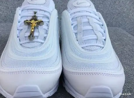 'Jesus INRI Custom Nike 921826-101JSUS. Shoes' 97 Max x Blue Air x White MSCHF 0614